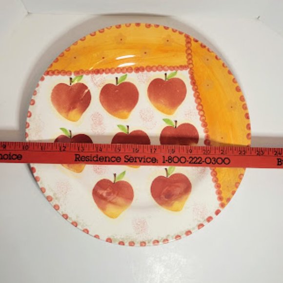 APPLE PLATE HAND PAINTED DESIGN BY TRADITIONS 12.5" DIAMETER - Picture 2 of 5